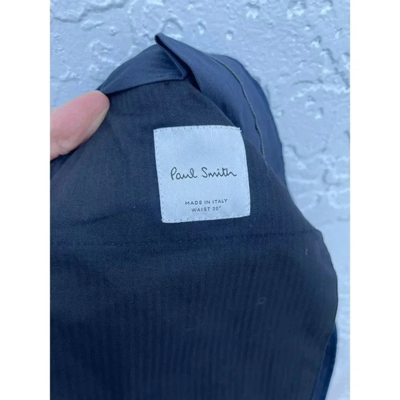 Paul Smith Womens Flat Front Velvet Trouser Pants Blue Sz M - Picture 13 of 16